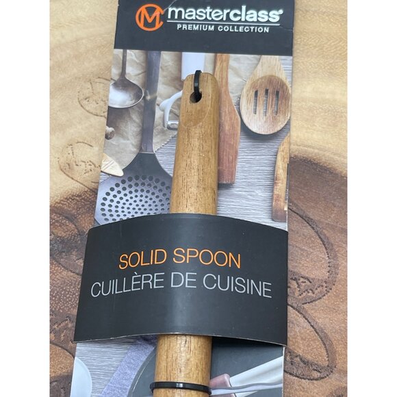 Master Class Premium Silicone Head & Wooden Handle Solid‎ Spoon NEW! - Picture 3 of 6